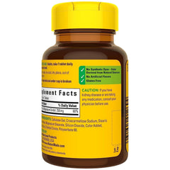 Nature Made Magnesium 250 mg nutrition label view highlights bone and energy benefits.