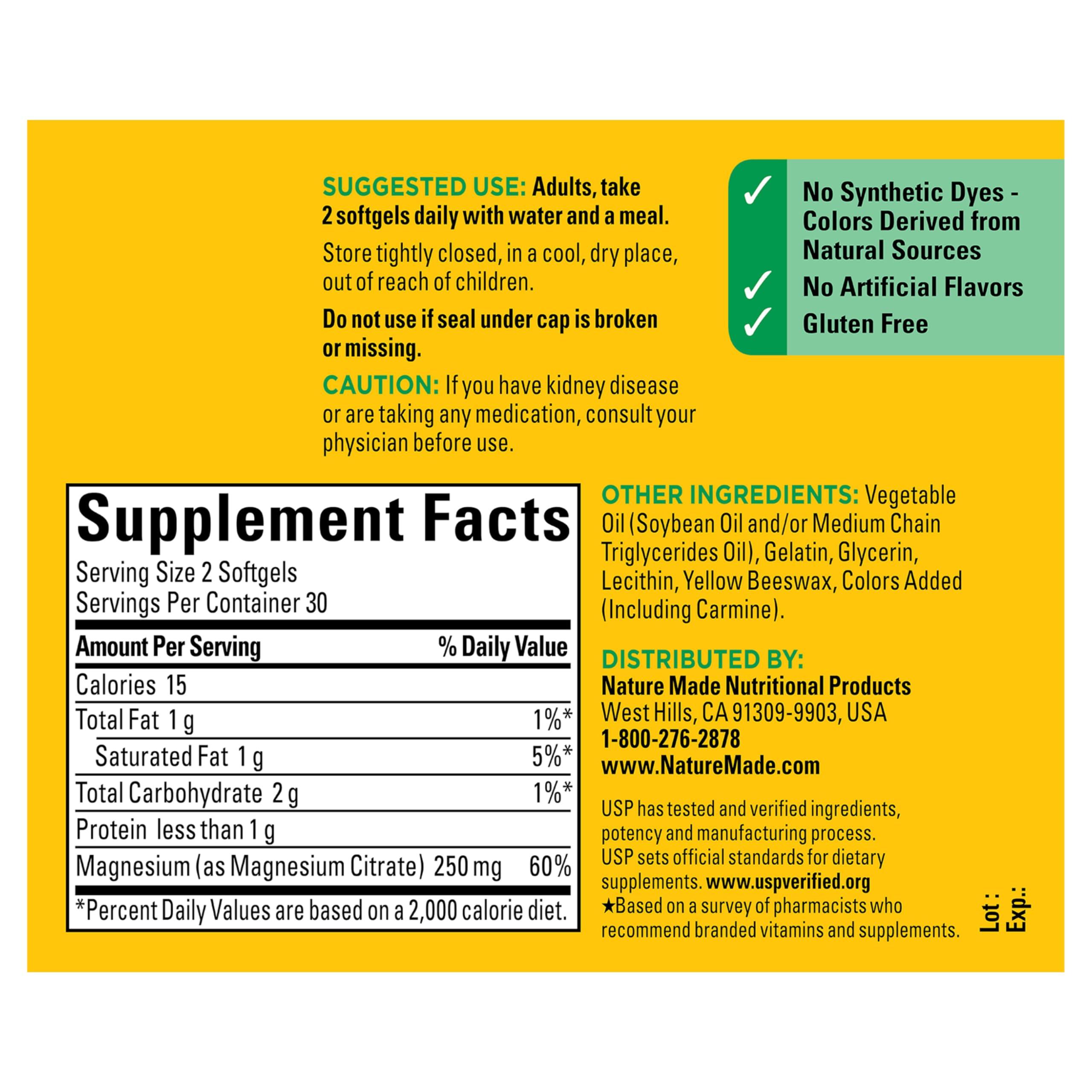 Nature Made Magnesium Citrate illustration highlighting high absorption