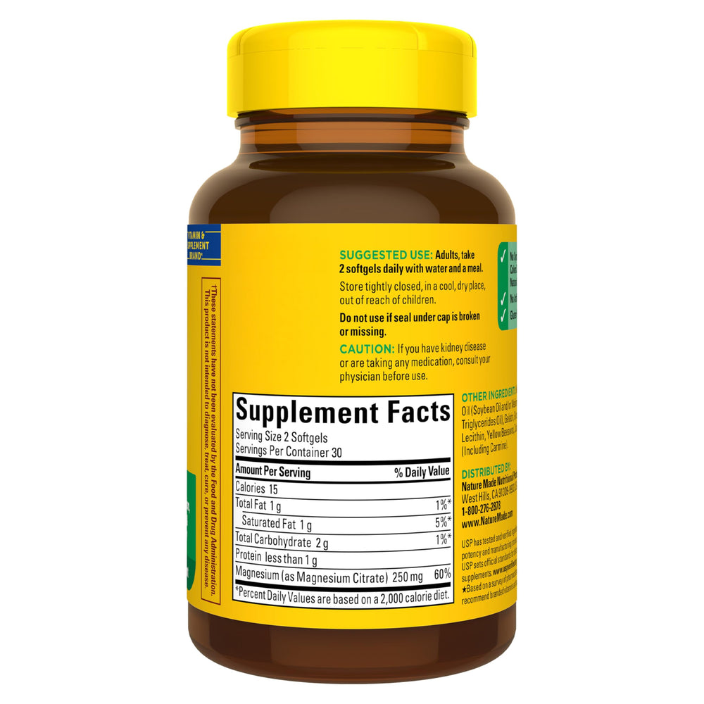 Lifestyle shot of Nature Made Magnesium Citrate bottle on kitchen counter for daily routine