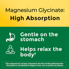 Nature Made Magnesium Glycinate bottle with meal to illustrate absorption guidance
