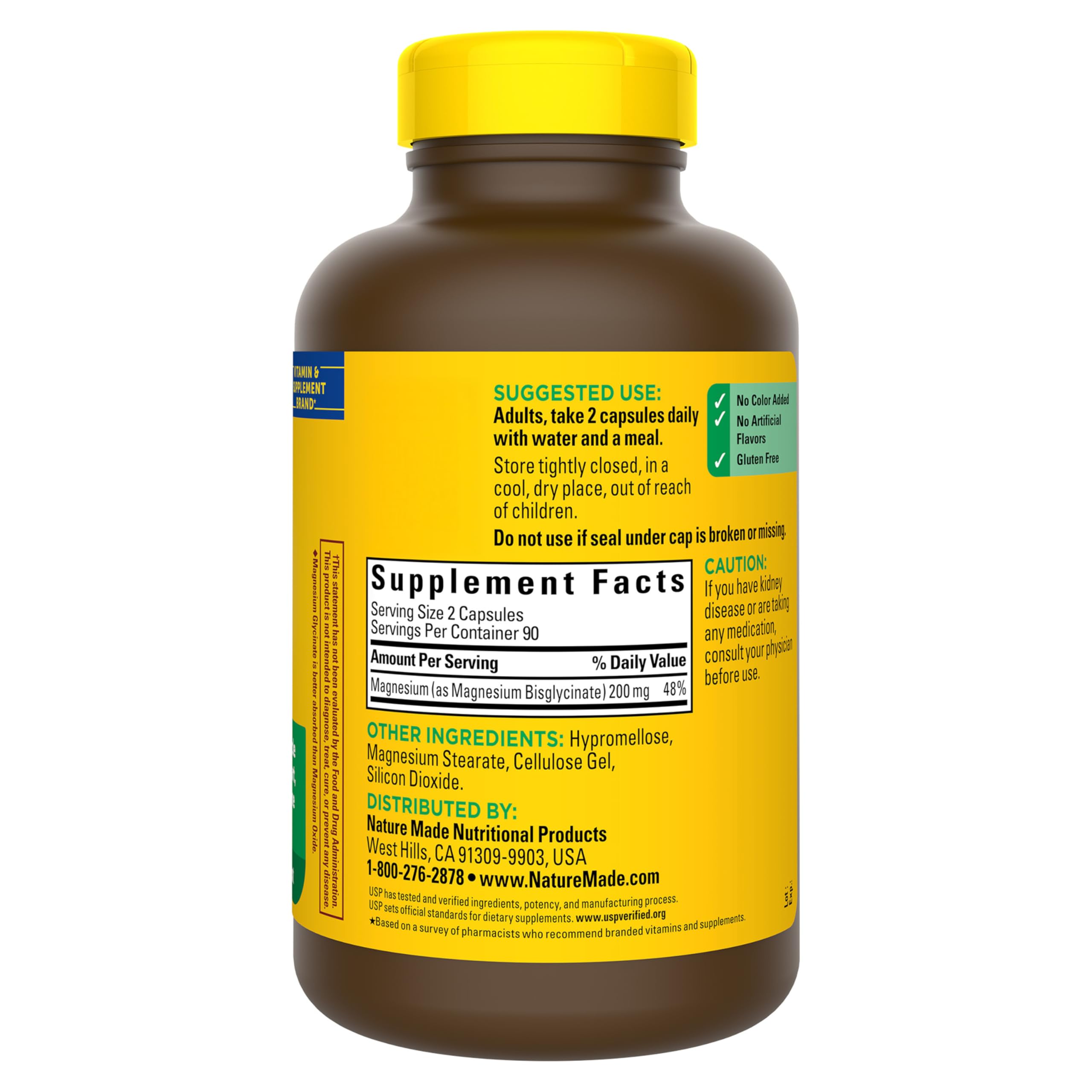 Nature Made Magnesium Glycinate bottle in a wellness setup, convenient daily routine