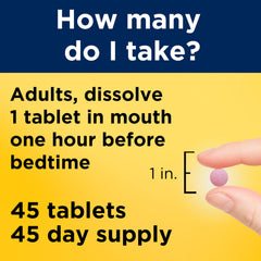 Nature Made Melatonin 10 mg fast-dissolve packaging on nightstand.