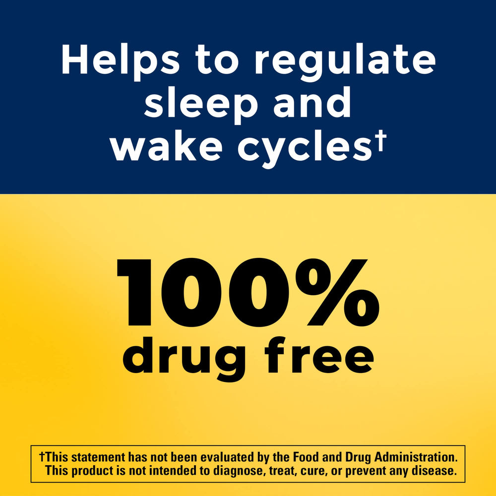 Nature Made Melatonin 3mg night stand scene illustrates easy bedtime routine.