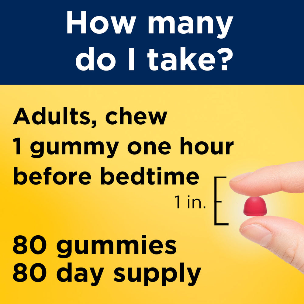Nature Made Melatonin Gummies 80-count bottle provides ample sleep aid supply.