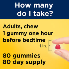 Nature Made Melatonin Gummies 80-count bottle provides ample sleep aid supply.