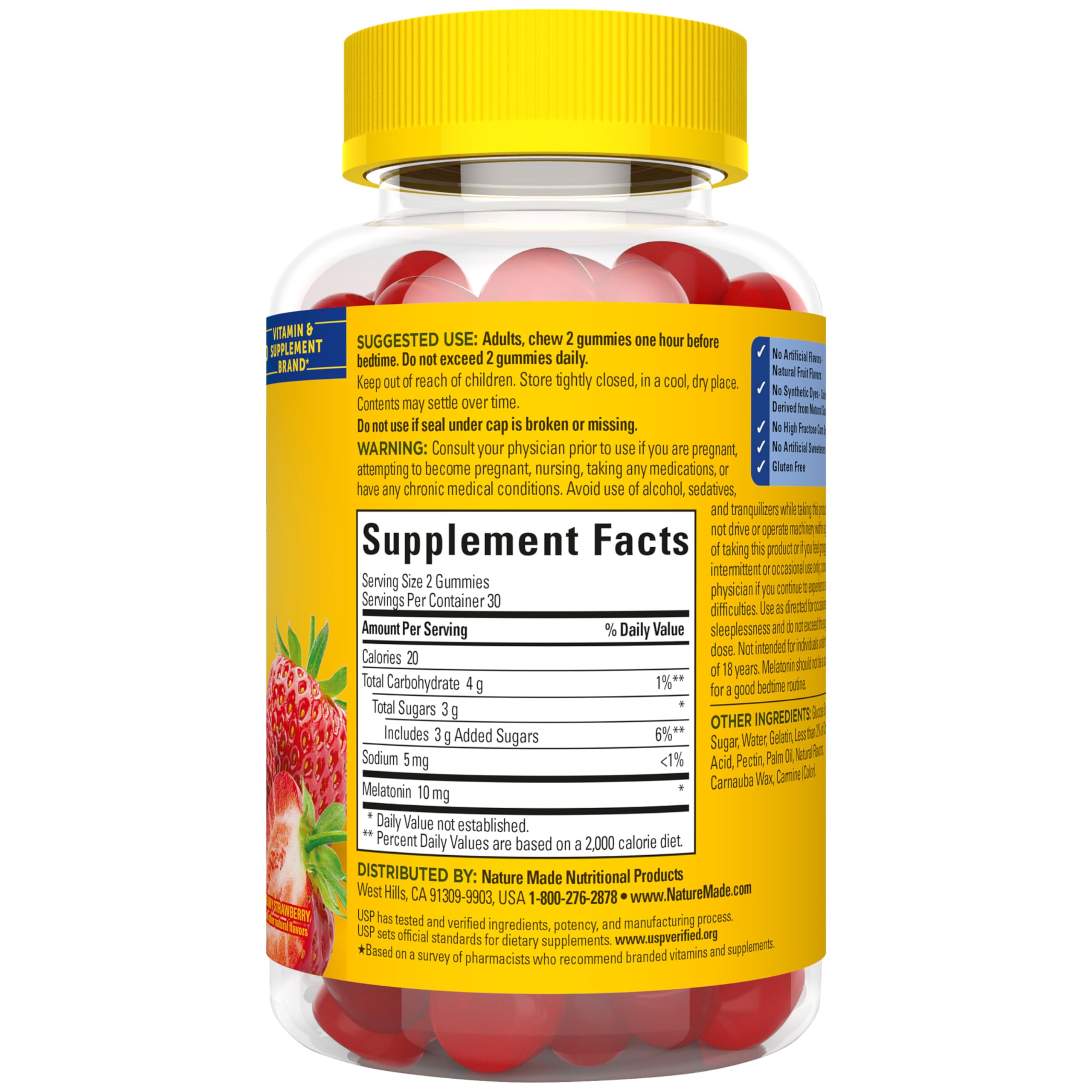 Close-up of bottle contents showing gummy texture and color