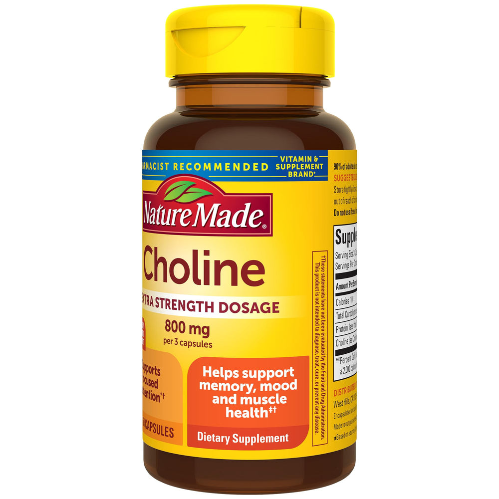 Portable Nature Made choline bottle for on-the-go use