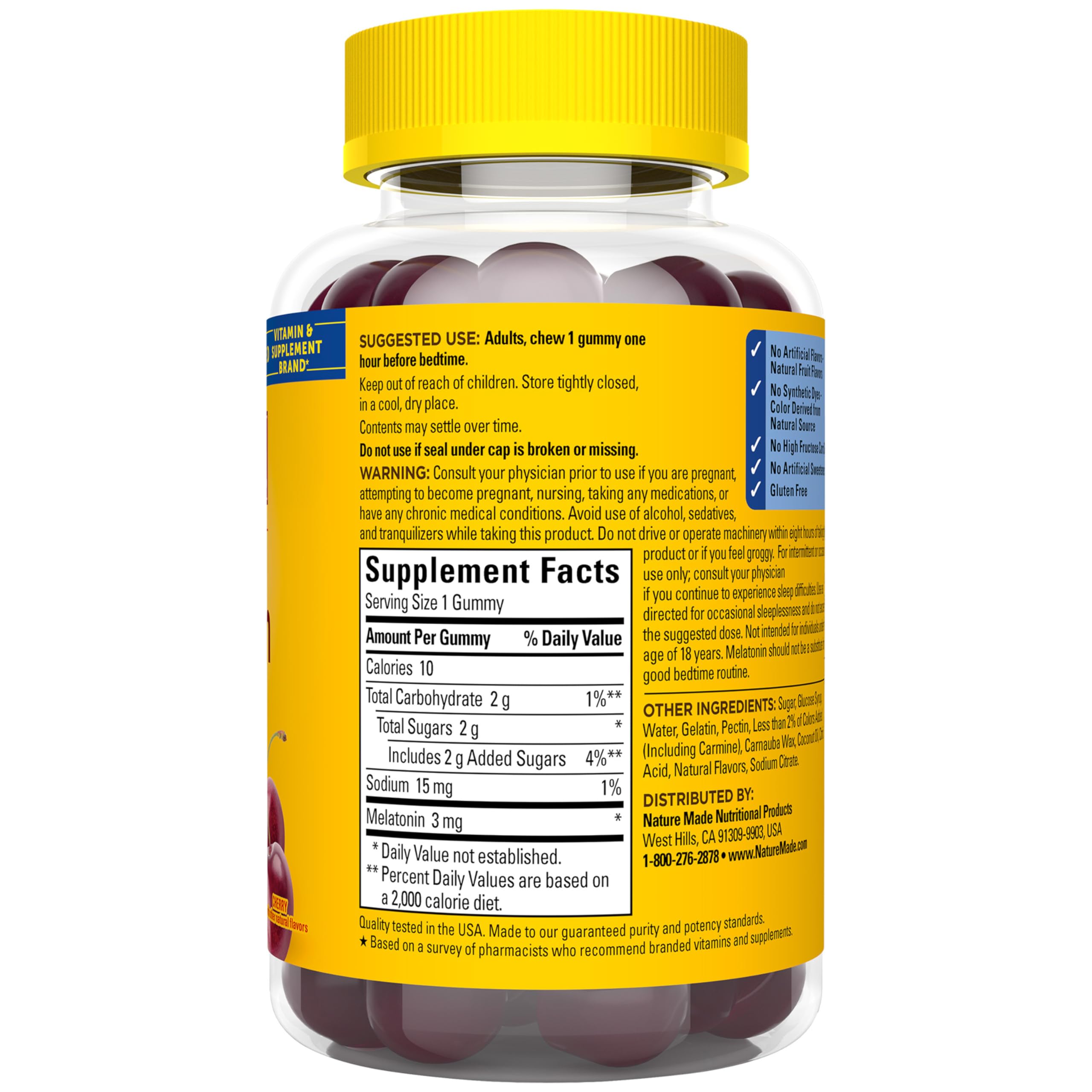 Pharmacist recommended badge on Nature Made packaging for trusted brand