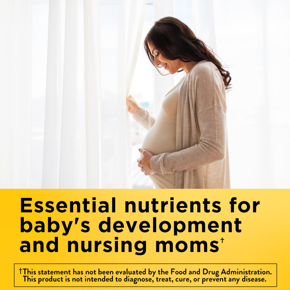 Nature Made Postnatal softgel pile, convenient daily vitamin capsule