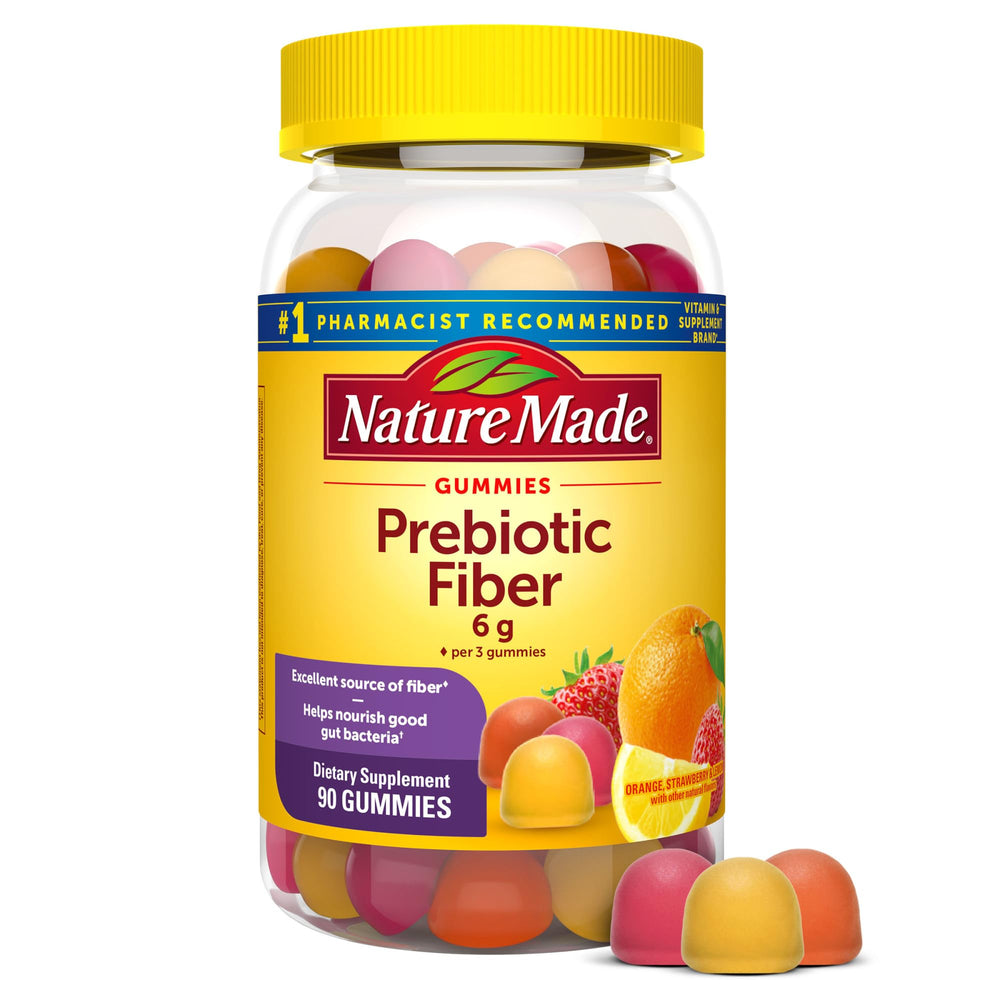 Nature Made Prebiotic Fiber Gummies bottle front view for digestive support