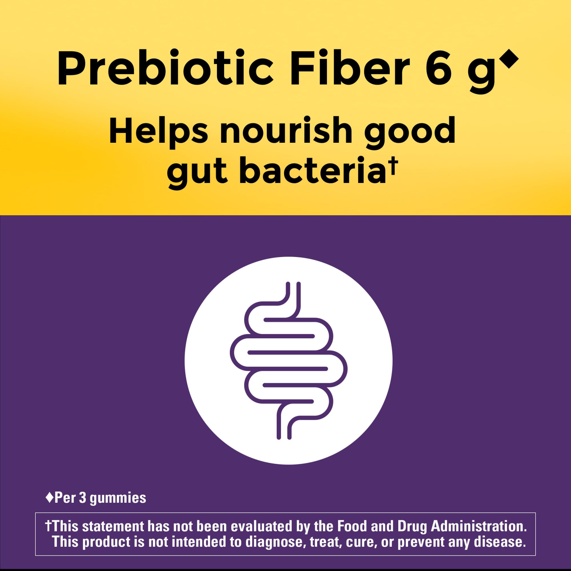 Nature Made Prebiotic Fiber Gummies kid serving with orange gummies for guidance