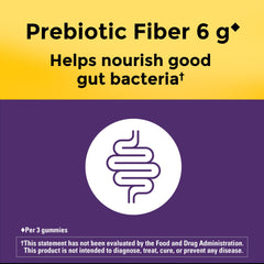 Nature Made Prebiotic Fiber Gummies kid serving with orange gummies for guidance
