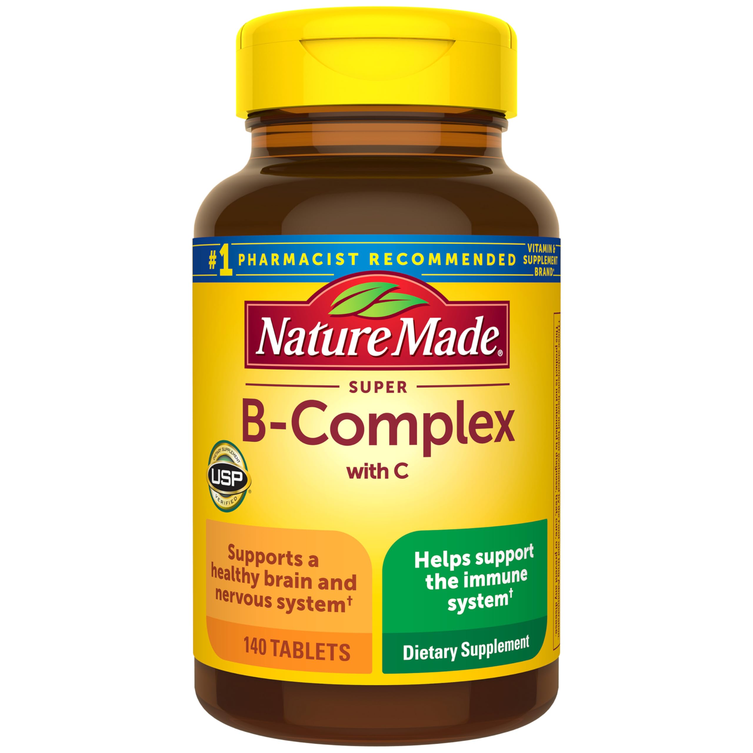 Nature Made Super B Complex bottle front shows complete B vitamins for energy support.