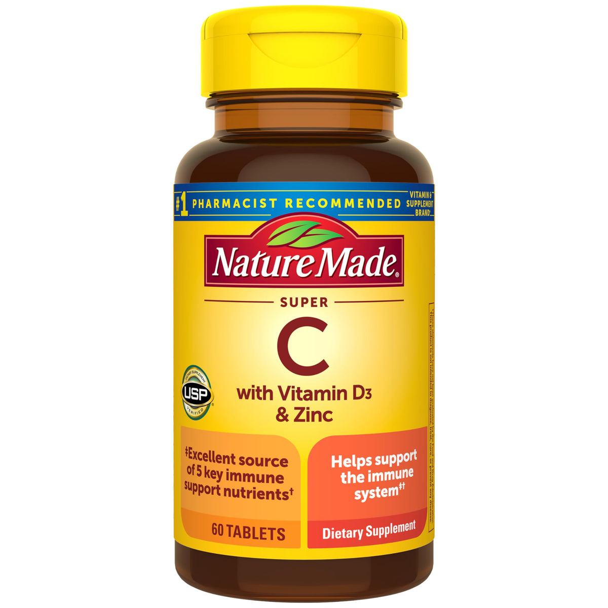 Nature Made Super C bottle front for a 60-day daily immune support routine.