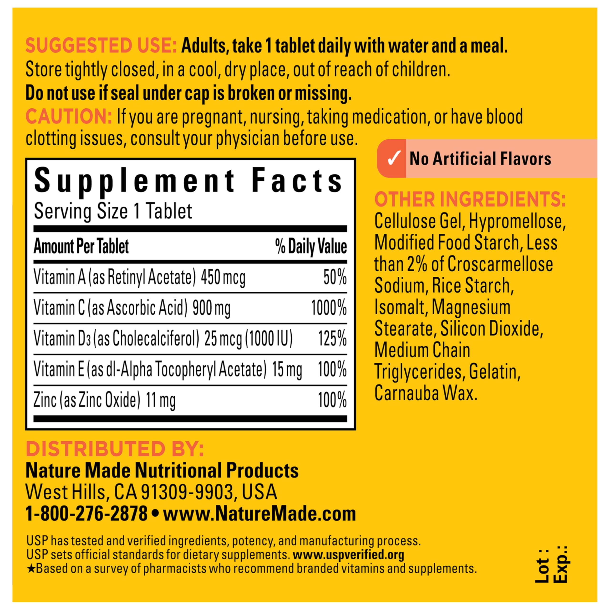 Nature Made Super C pour shot into glass for easy intake.