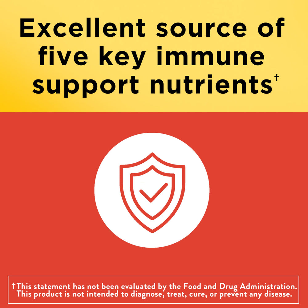Nature Made Super C tablet close-up showing vitamin C, D3, and zinc.