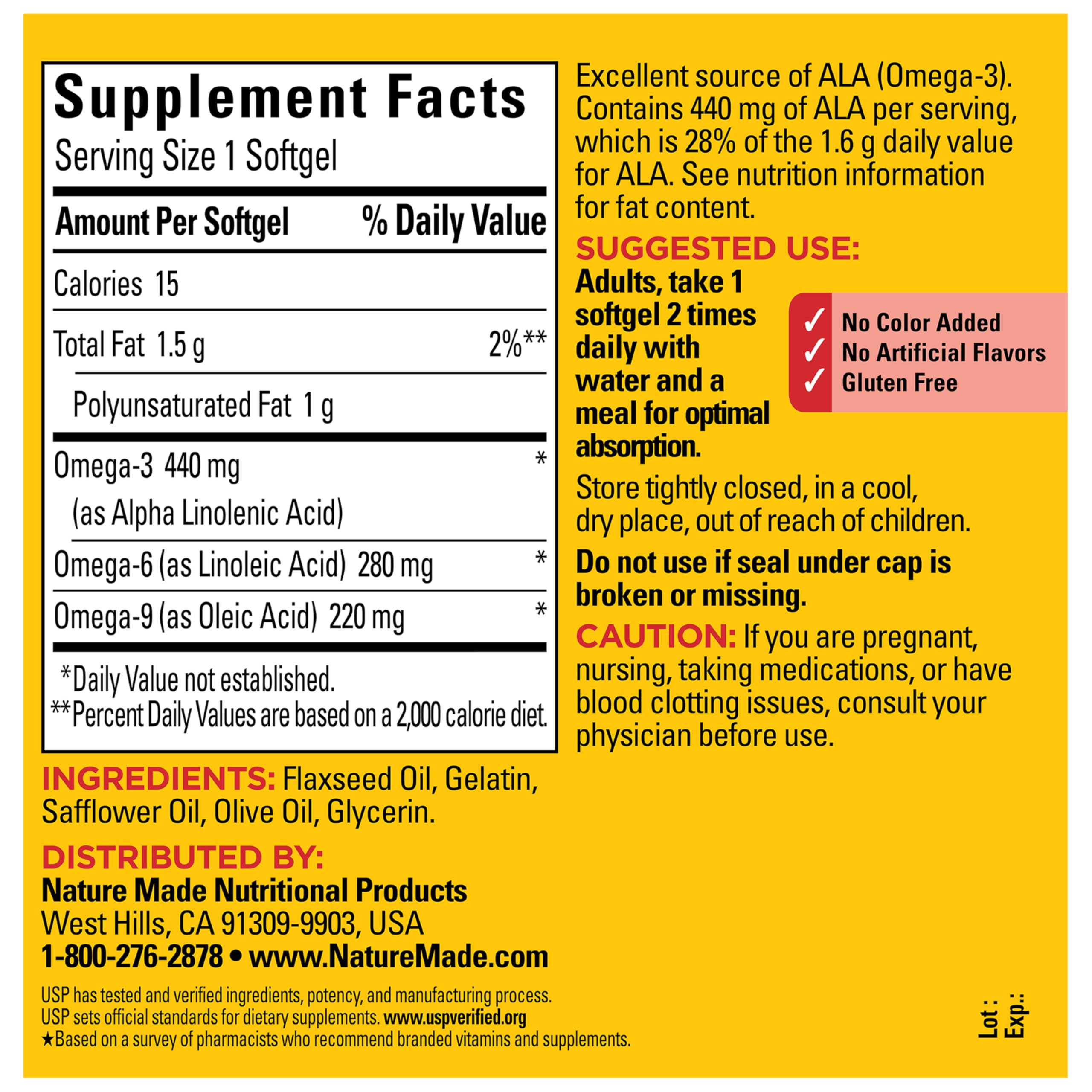 Nature Made Triple Omega 3-6-9 bottle emphasizing heart-health benefits