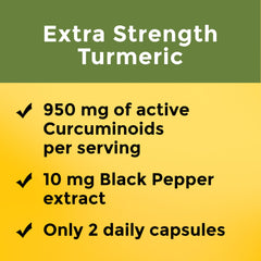 Nature Made turmeric curcuminoids 95% label close-up highlighting potency for effective daily use
