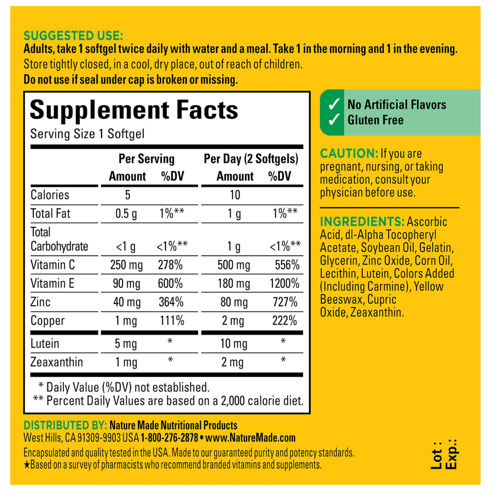 Nature Made Vision for adults as a convenient eye health supplement