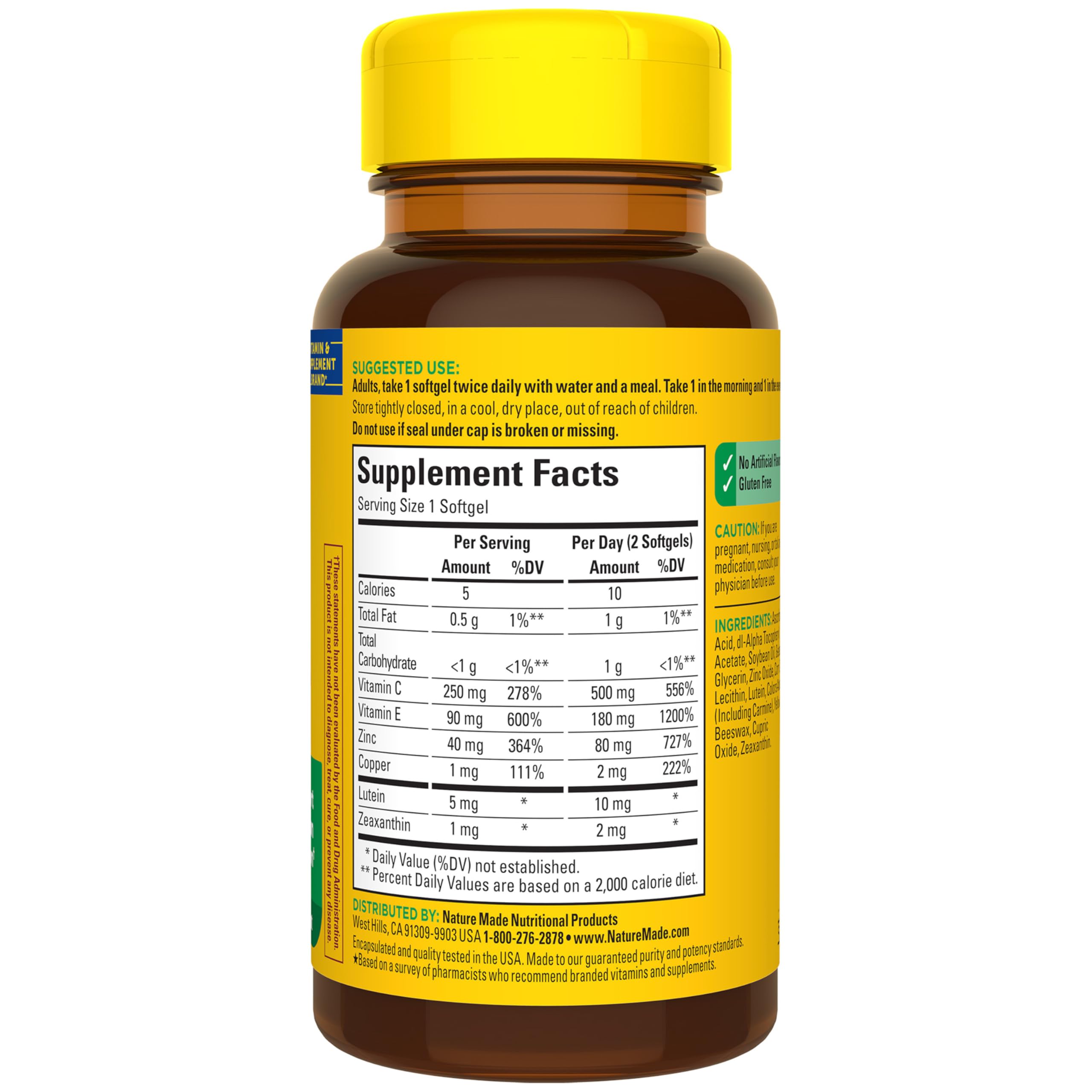 Nature Made Vision packaging design highlighting AREDS2 based formula