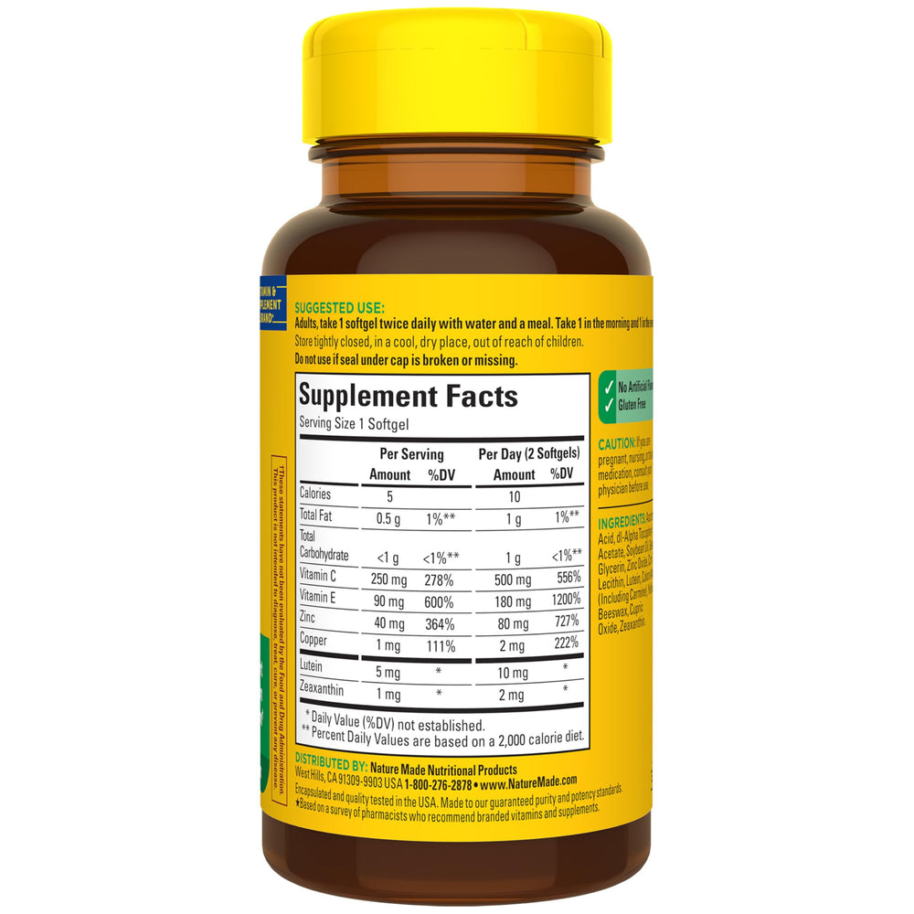 Nature Made Vision packaging design highlighting AREDS2 based formula
