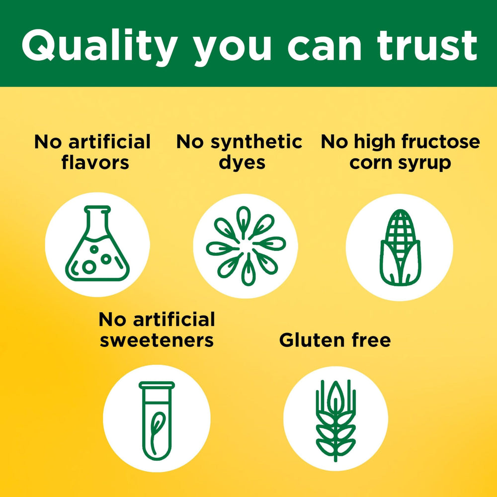 Gluten-free Nature Made Vitamin D3 gummies without artificial flavors or dyes.