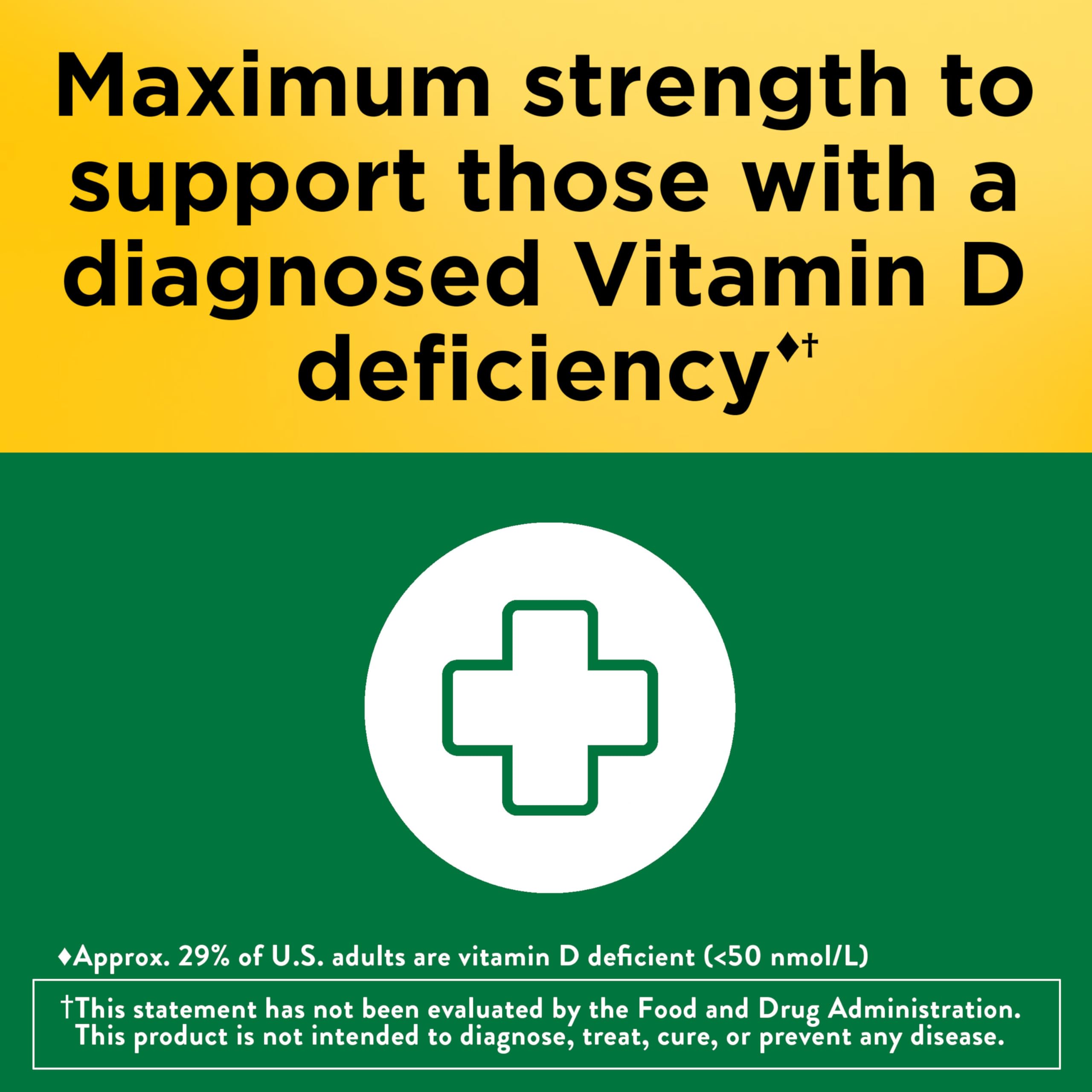 Nature Made Vitamin D3 softgels being poured for easy daily dosing
