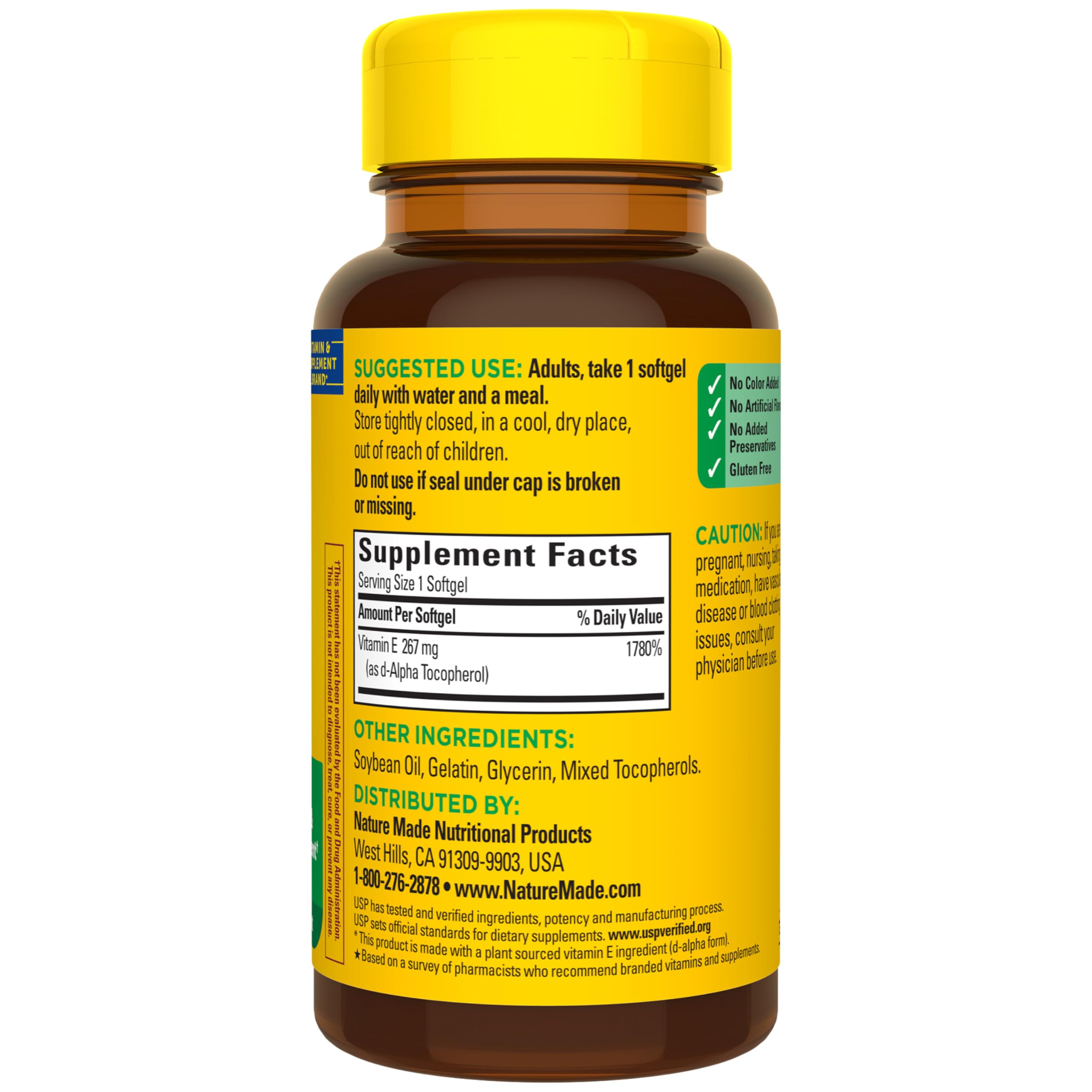 Nature Made Vitamin E travel bottle ready for on-the-go antioxidant support.