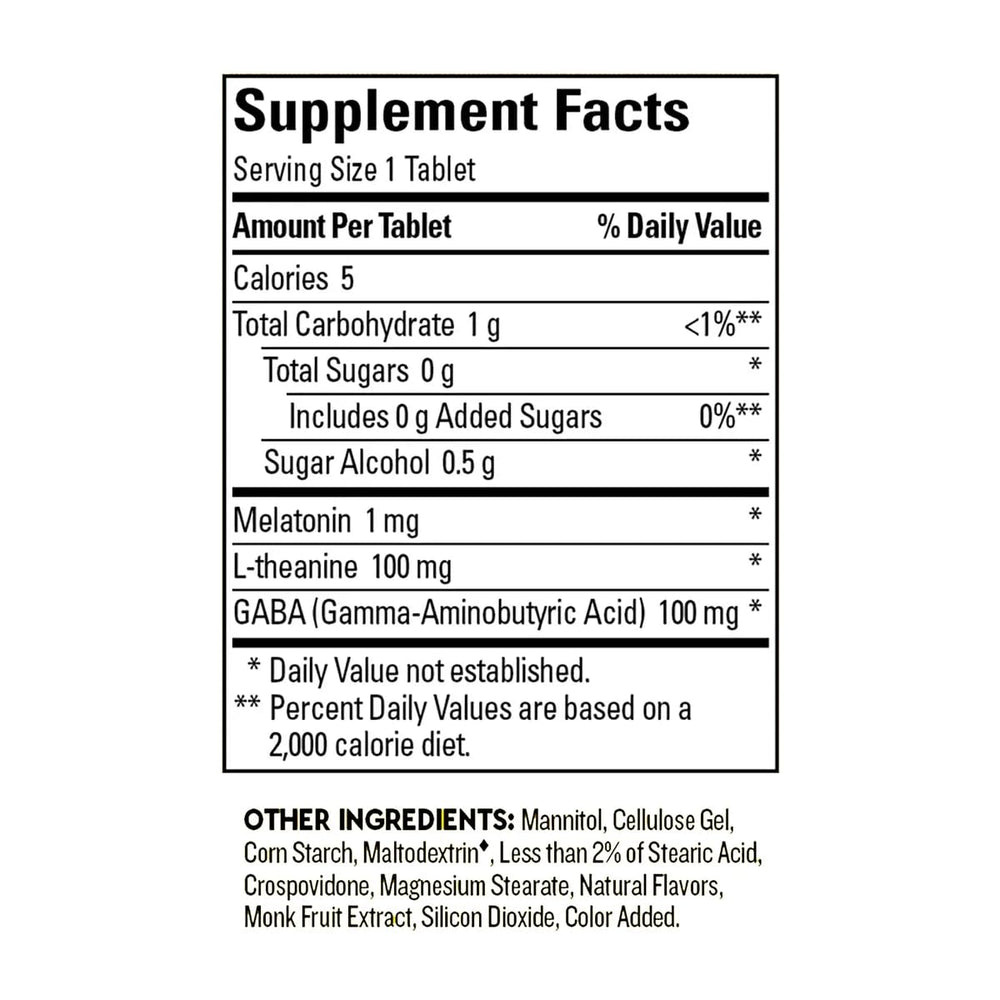 Nature Made Wellblends Back to Sleep label close-up with dosage details.
