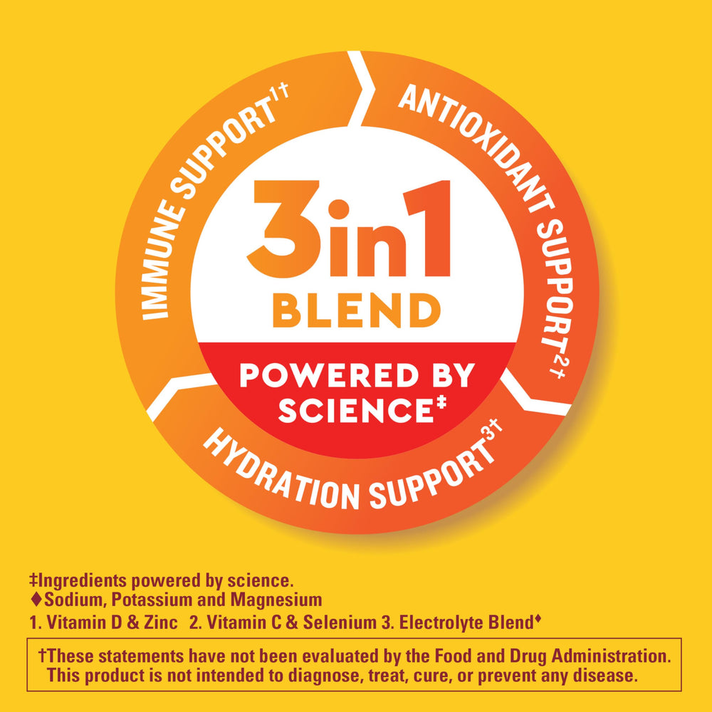 Nature Made Wellblends orange fizz in a glass for a refreshing immune boost.