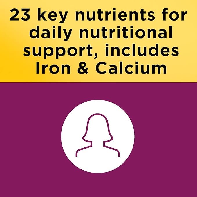 Nature Made Women's Multivitamin bottle pour demonstrates easy daily use