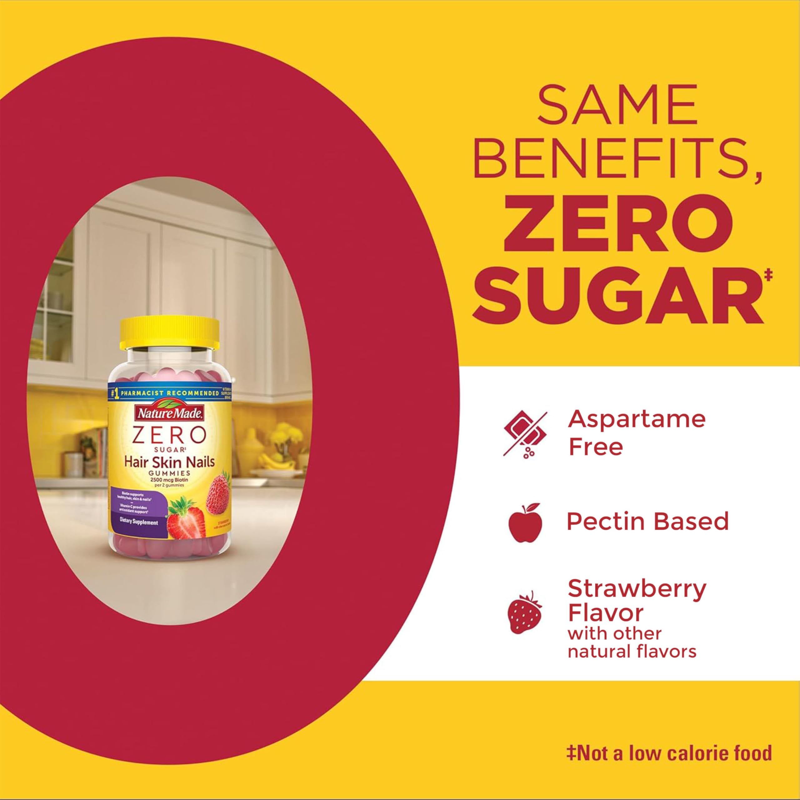 Bottle with 120 gummies for a 60-day supply and two gummies daily.