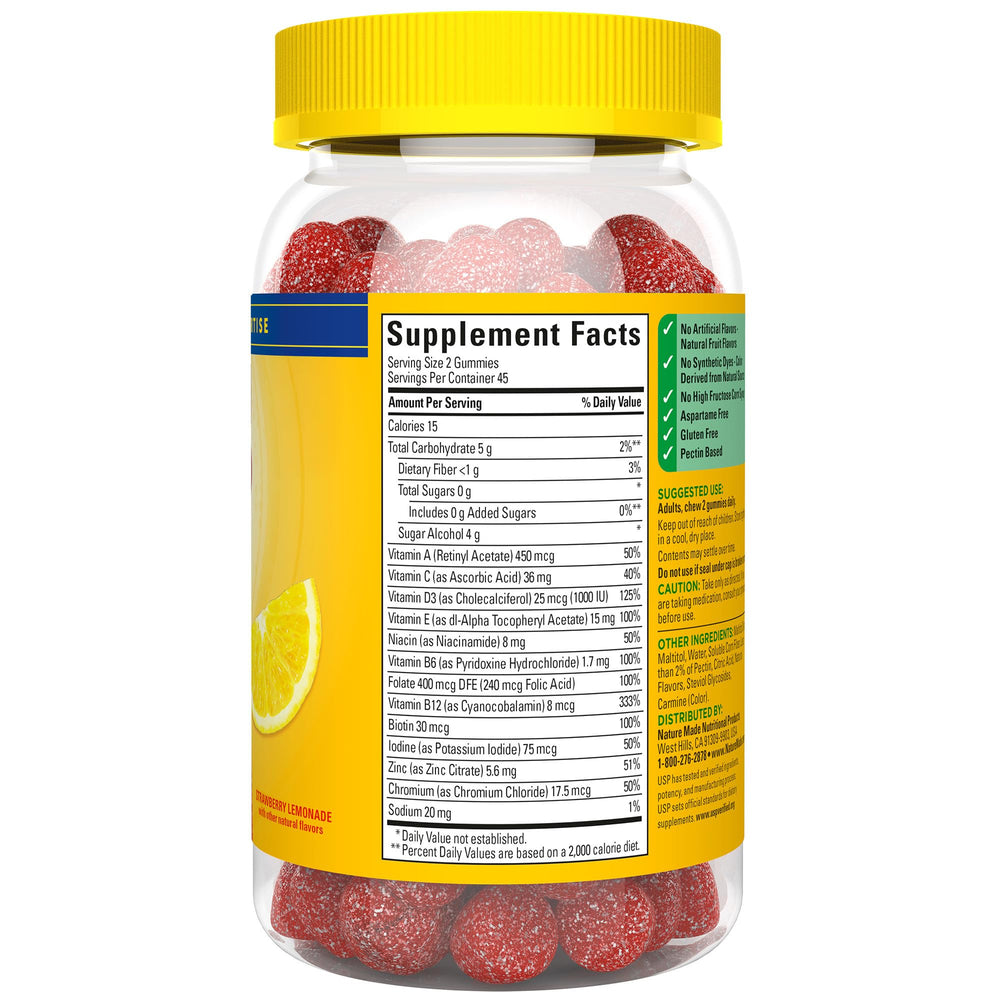 Two gummies per day usage depicted for routine daily nutrition