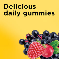 Gluten-free zinc gummy packaging shows no artificial flavors.