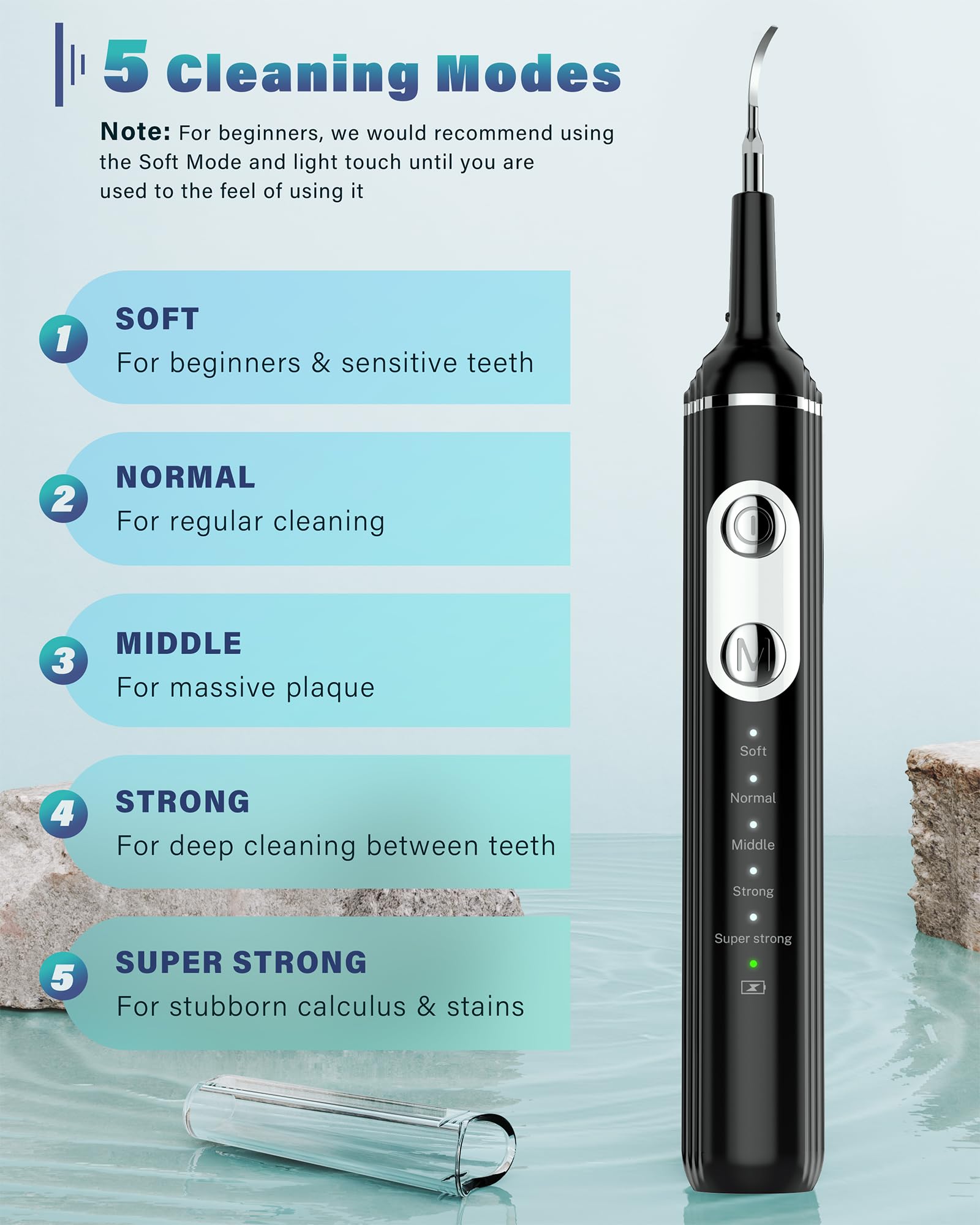 Nature Nerds LED safety feature guides gum-safe cleaning with clear visibility