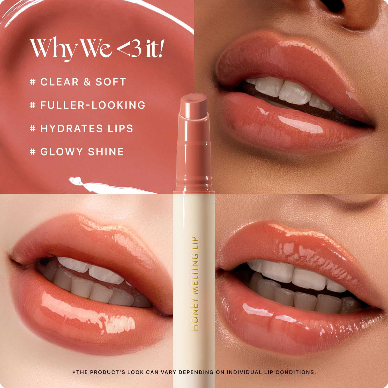 Nature Republic Honey Melting Lip 06 Coco on lips delivers sheer color and shine