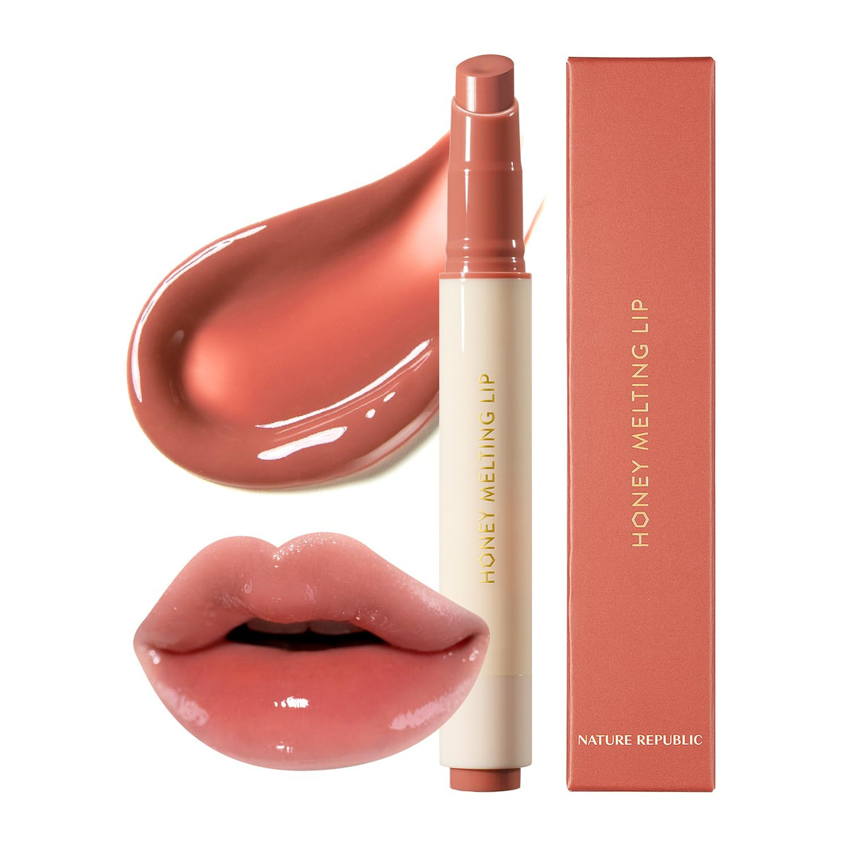 Nature Republic Honey Melting Lip 06 Coco packshot highlights hydrating gloss