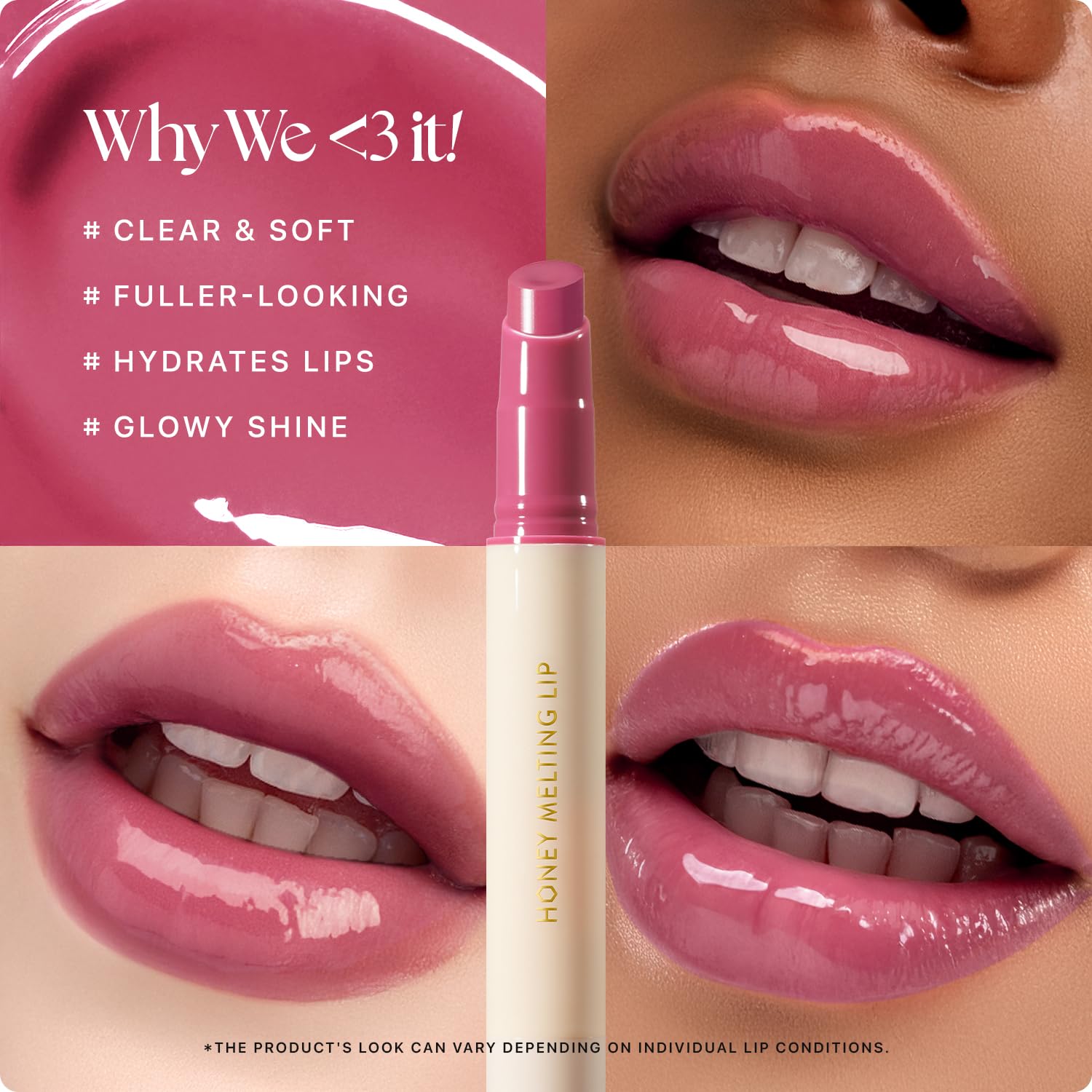 Nature Republic Honey Melting Lip Stick swatch on skin reveals rich color.