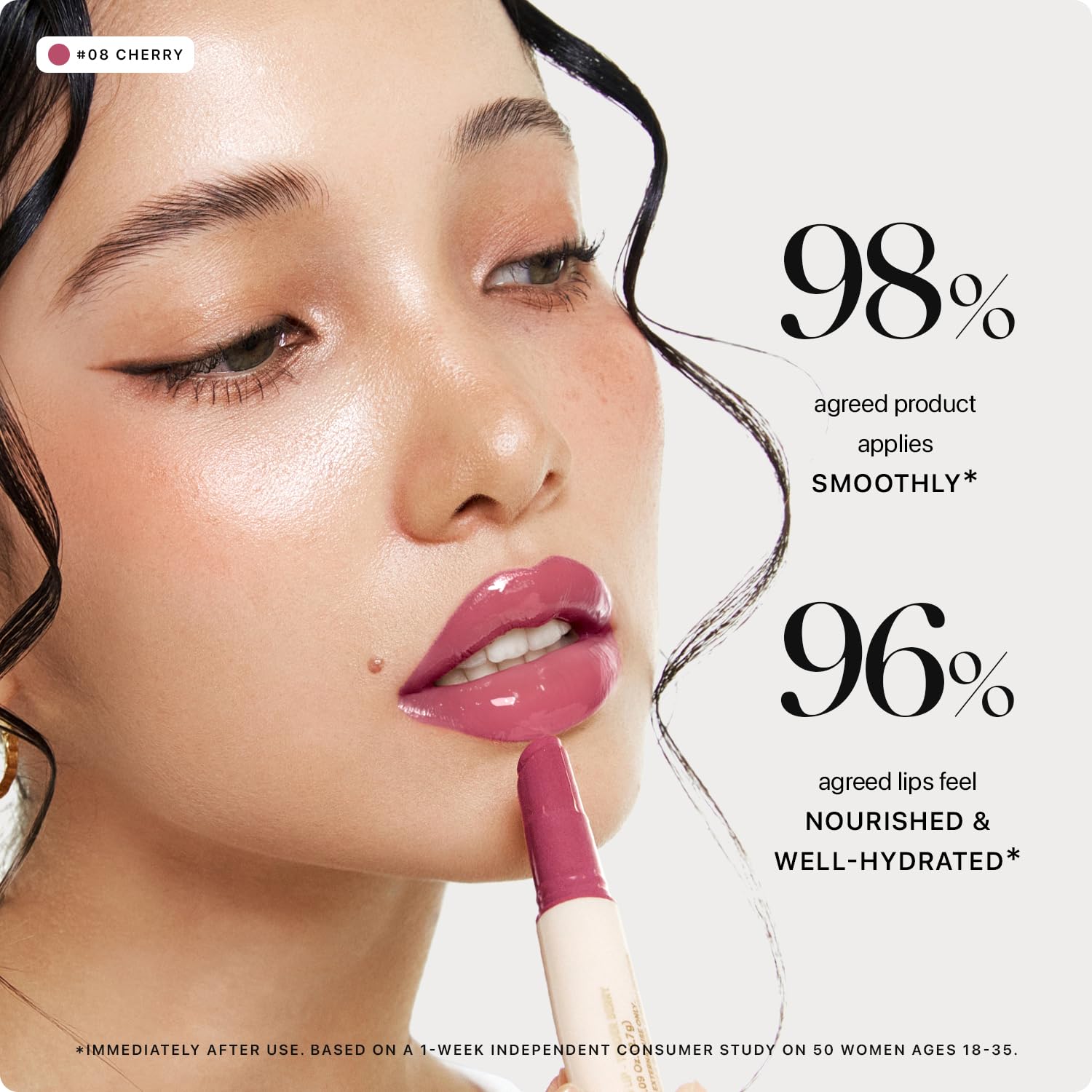 Nature Republic Honey Melting Lip Stick texture close-up demonstrates smooth glide for easy application.