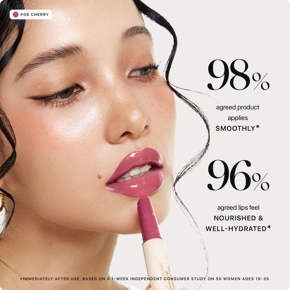 Nature Republic Honey Melting Lip Stick texture close-up demonstrates smooth glide for easy application.