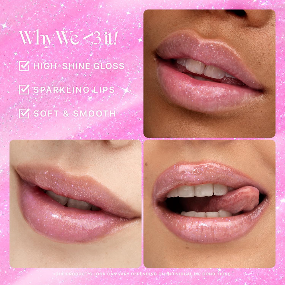 Close-up glitter detail on Nature Republic Honey Melting Lip Glitter 13 Aurora