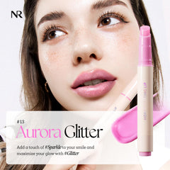 Nature Republic Honey Melting Lip Glitter 13 Aurora wand for precise shimmer