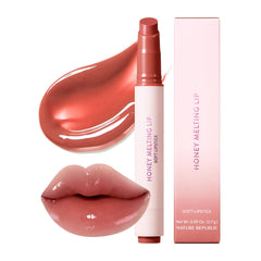 Nature Republic Honey Melting Lip Rose Coral 19 close up glossy finish
