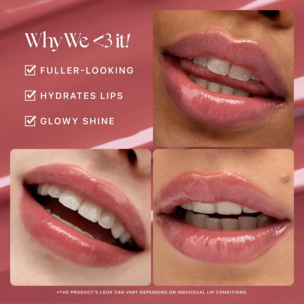 Nature Republic Honey Melting Lip Rose Pink glossy application shows silky shine.
