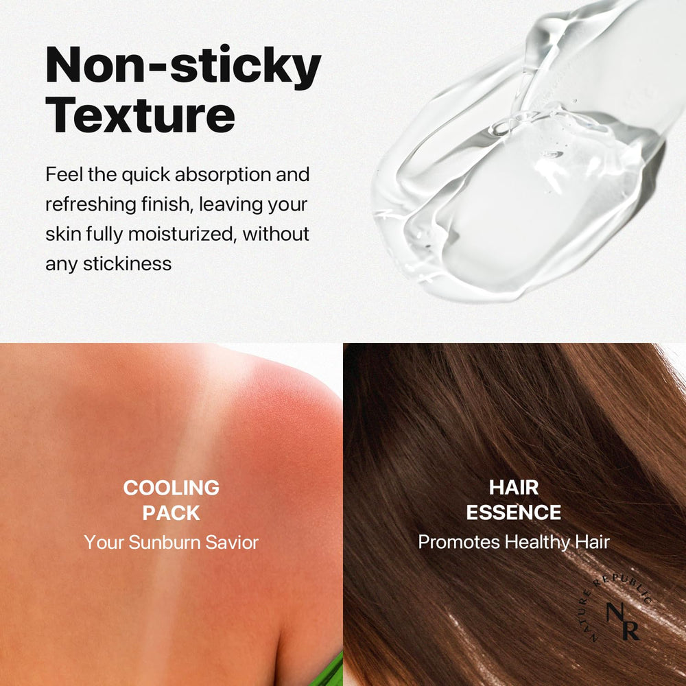 Nature Republic Aloe Vera Watery Gel packaging highlights organic aloe vera
