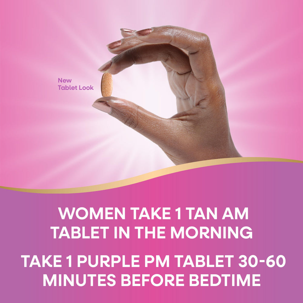 Herbal blend with Theanine and Valerian in Nature's Way AM/PM menopause.