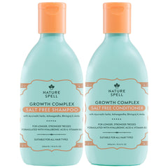 Nature Spell Hair Growth Complex Shampoo bottle pour for a refreshing scalp cleanse.