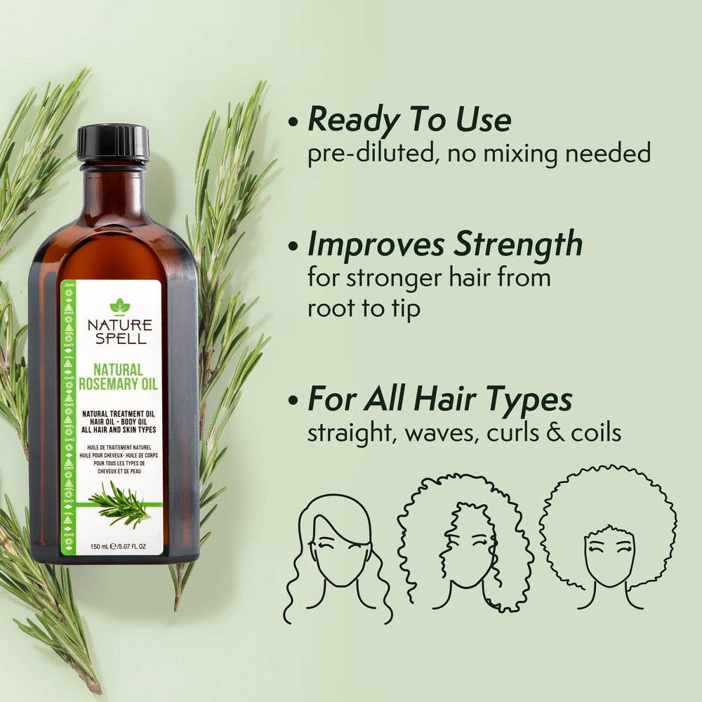 Nature Spell Rosemary Oil applied to scalp for balanced nourishment