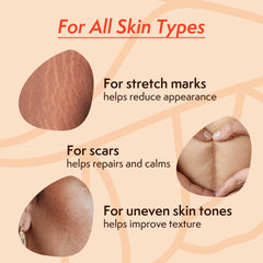 Nature Spell Stretch Mark Oil application on skin promotes hydration and smooth texture.