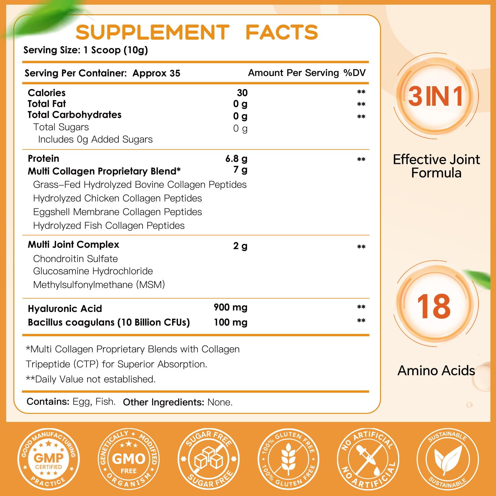 Nature Target collagen scoop in tub for easy daily servings